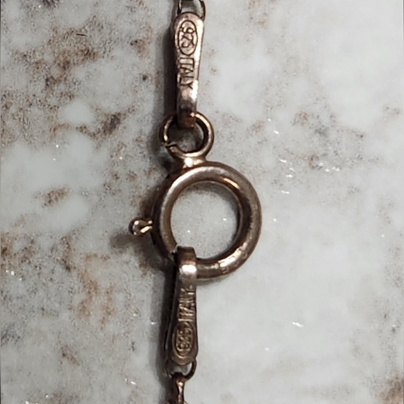 New Pink Stone 925 Italy Stamp Necklace - Picture 6 of 6